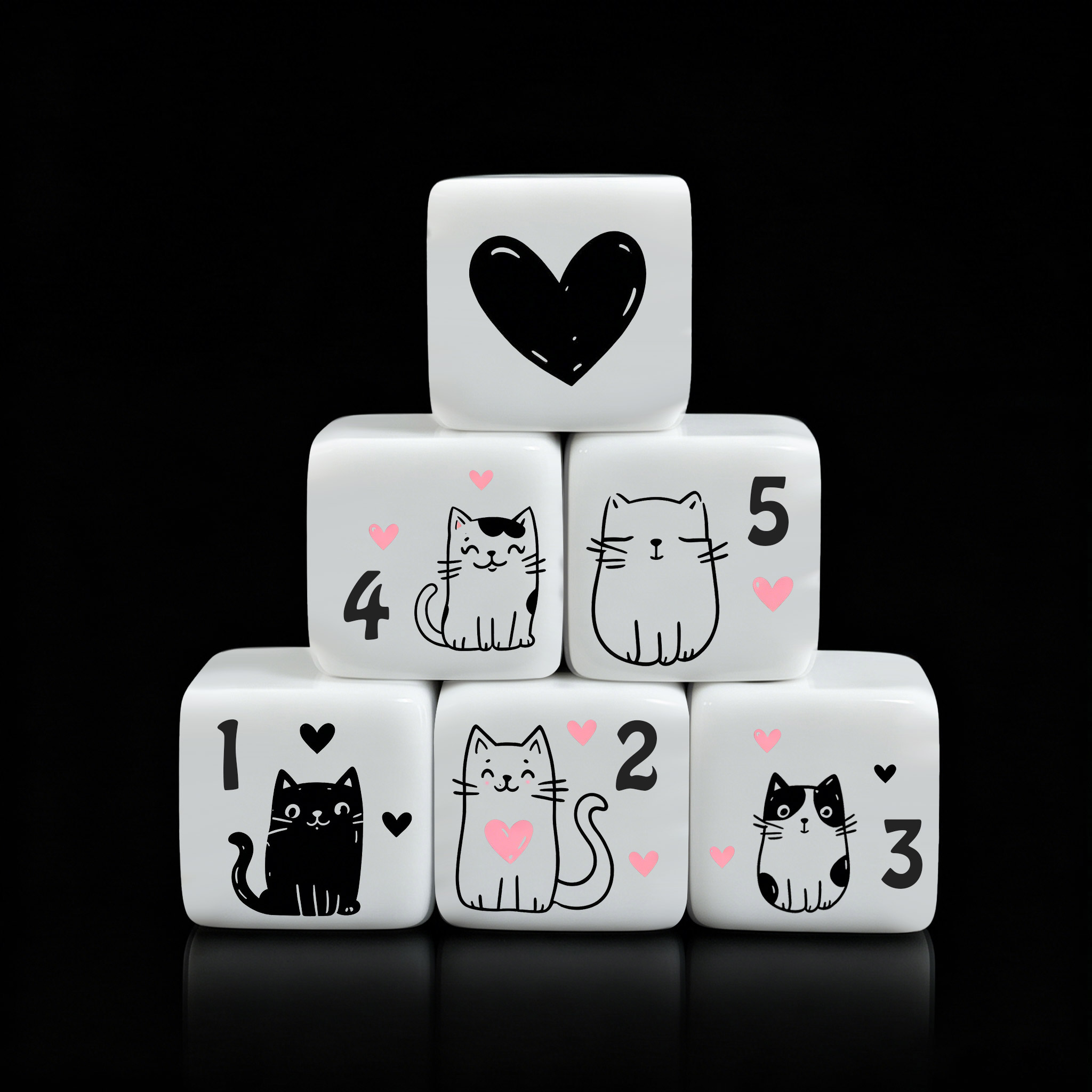 Board Game Rpg - 12Pcs/Set 16mm Cute Cat Dice, Premium