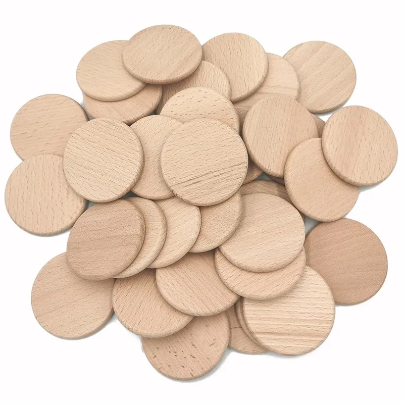 50PCS Round Unfinished Wood Cu - đánh giá và giá Board Game With Chips