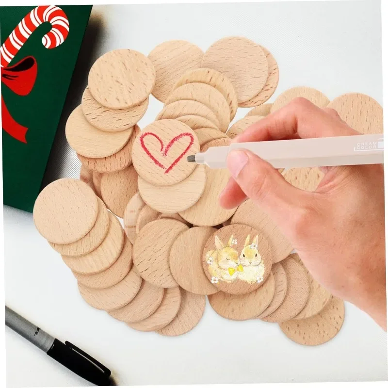 50PCS Round Unfinished Wood Cu - đánh giá và giá Board Game With Chips
